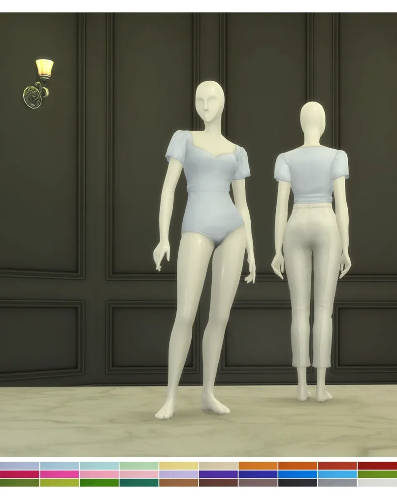 Vista previa de Shift Blouse (2 type / 30 Color), crear un sim de rustys-cc para Los Sims 4.
