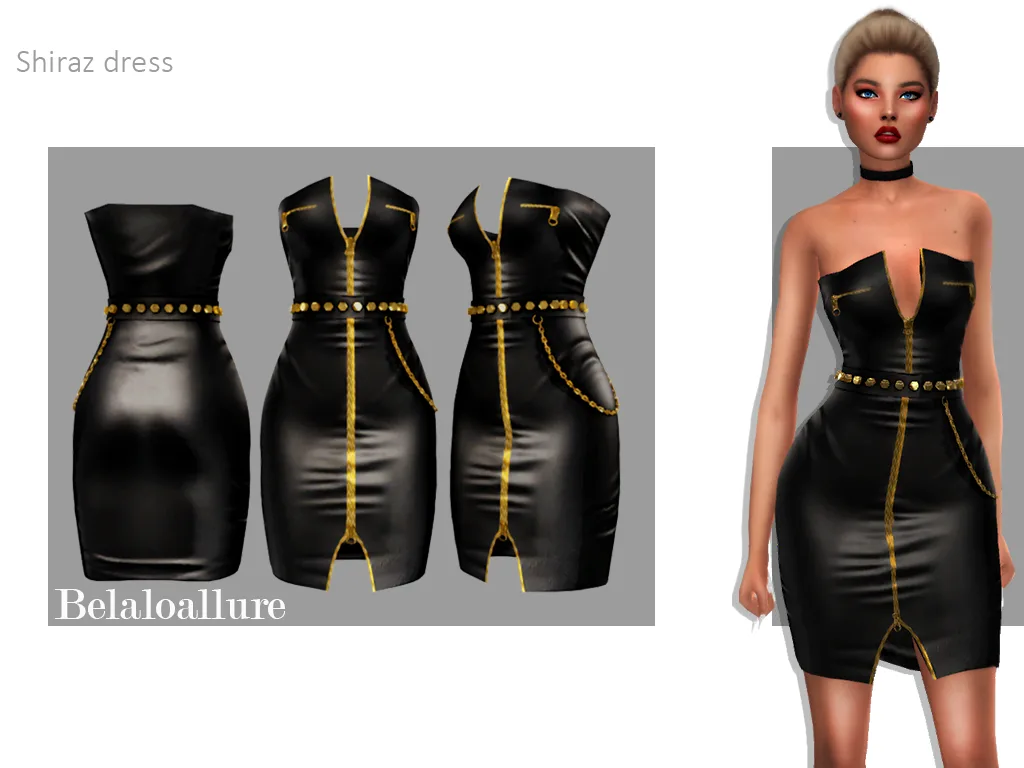 Vista previa de Shiraz vestido, ropa de belaloallure3 para Los Sims 4.