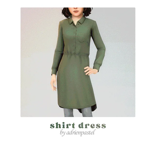Vista previa de Shirt vestido (Kids), ropa de its-adrienpastel para Los Sims 4.