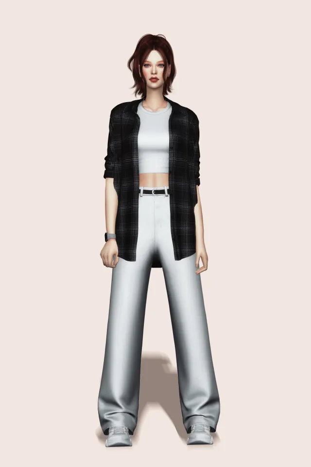 Vista previa de Shirt w Crop Tee, ropa de gorillax3-cc para Los Sims 4.