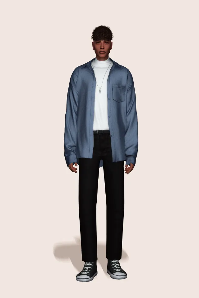 Vista previa de Shirt w Mockneck, ropa de gorillax3-cc para Los Sims 4.