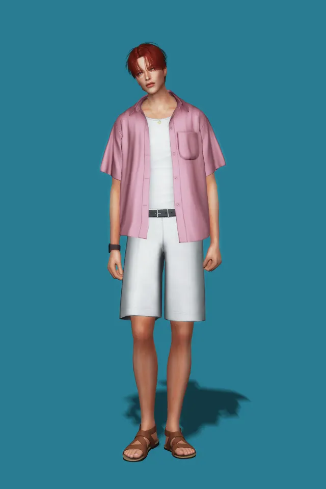 Vista previa de Short Shirt, ropa de gorillax3-cc para Los Sims 4.