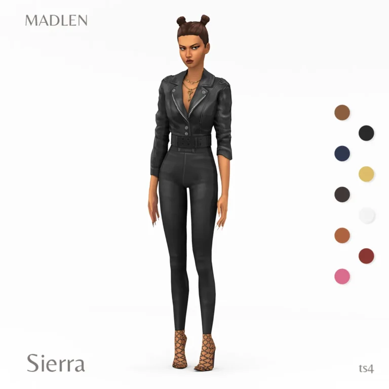 Vista previa de Sierra conjunto sexy leather conjunto made out of, ropa de madlensims para Los Sims 4.
