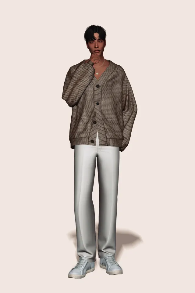 Vista previa de Signature Fit Cardigan, ropa de gorillax3-cc para Los Sims 4.