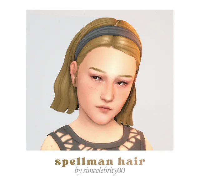 Vista previa de Simcelebrity00' Spellman/Raya/Clara/Cara cabello (Kids conversiones), cabello de its-adrienpastel para Los Sims 4.