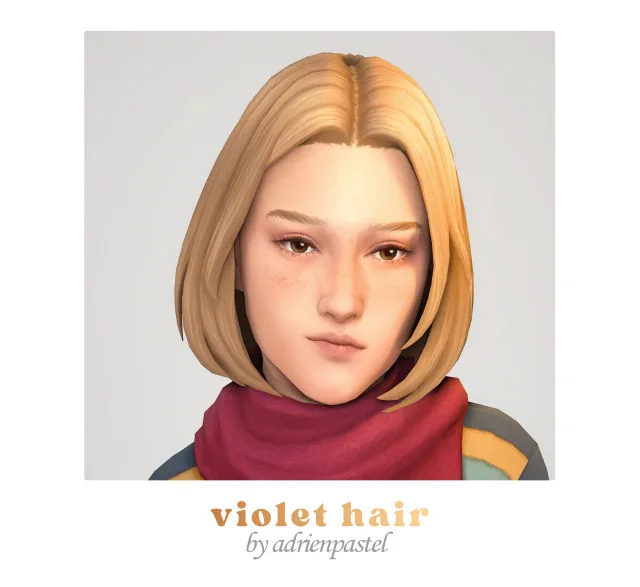 Vista previa de Simcelebrity00' Violet cabello (Kids conversiones), cabello de its-adrienpastel para Los Sims 4.