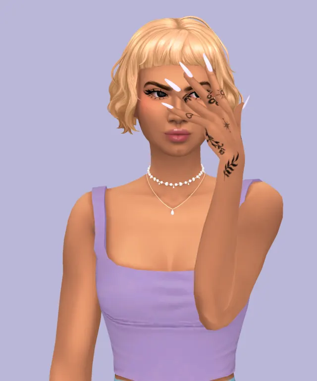 Vista previa de Simple Hand/Finger Tattoo (Simblreen Day 3 Gift), detalles de piel de toastie-sim para Los Sims 4.