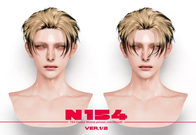 Vista previa de SIMS4/TS4] MoooD cabello N154 - VER1/2, cabello de mooo-oood para Los Sims 4.