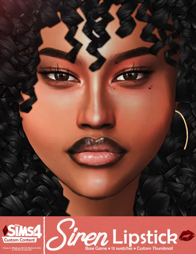 Vista previa de Siren labial, maquillaje de dhreamcc para Los Sims 4.