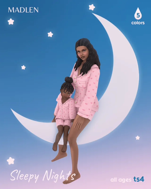 Vista previa de Sleepy nights v adultos this charming sleepwear is, crear un sim de madlensims para Los Sims 4.