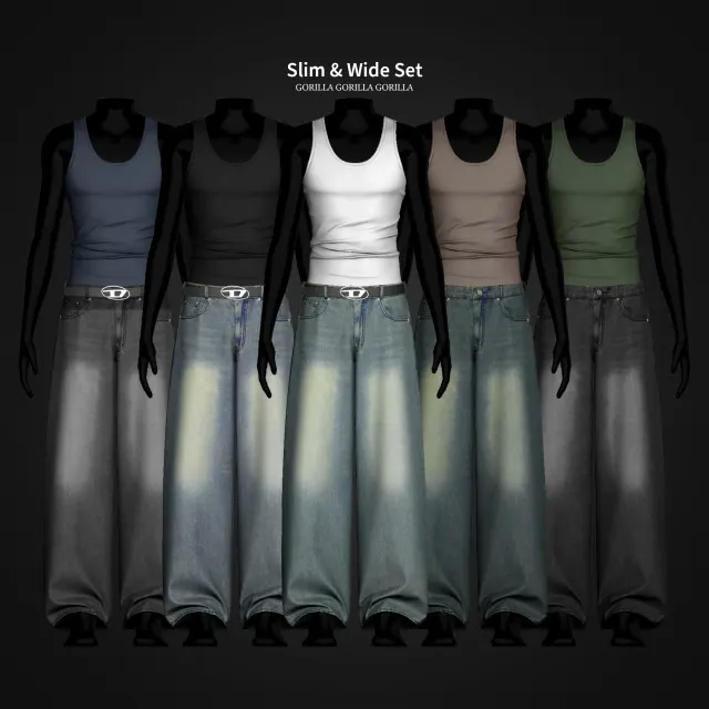 Vista previa de Slim & Wide Set, crear un sim de gorillax3-cc para Los Sims 4.