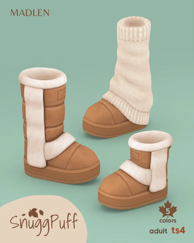 Vista previa de Snugg puff set just now another set of, zapatos de madlensims para Los Sims 4.
