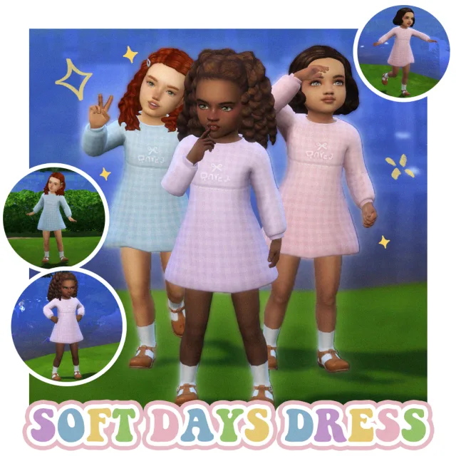 Vista previa de Soft Days vestido[a freebie], ropa de tamsiecc para Los Sims 4.