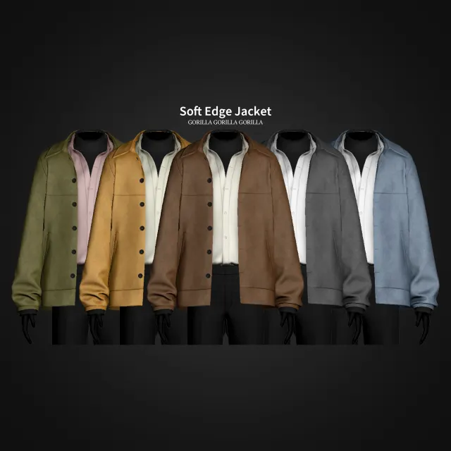 Vista previa de Soft Edge Jacket, ropa de gorillax3-cc para Los Sims 4.