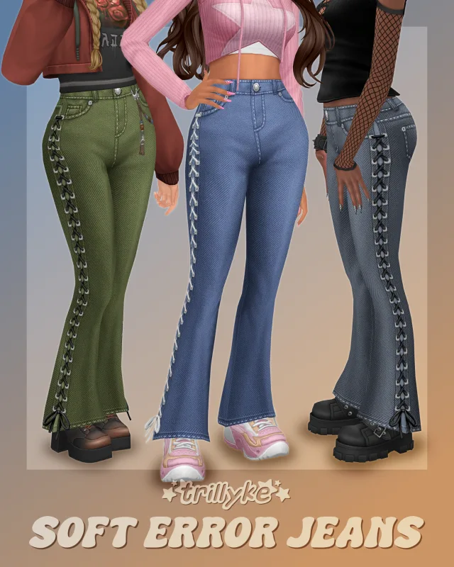 Vista previa de Soft Error Jeans, ropa de trillyke para Los Sims 4.
