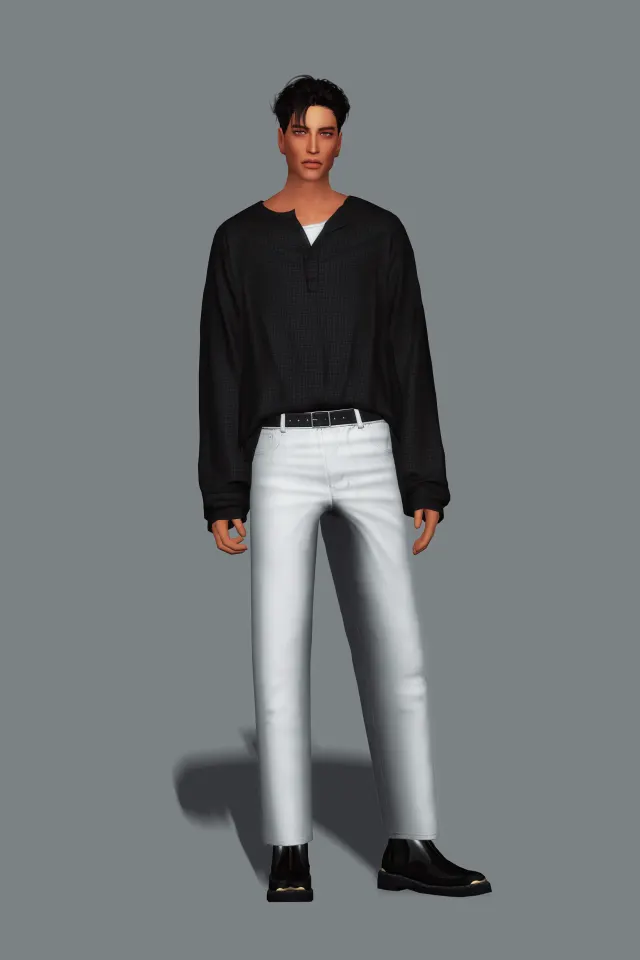 Vista previa de Soft Waffle Henley, crear un sim de gorillax3-cc para Los Sims 4.