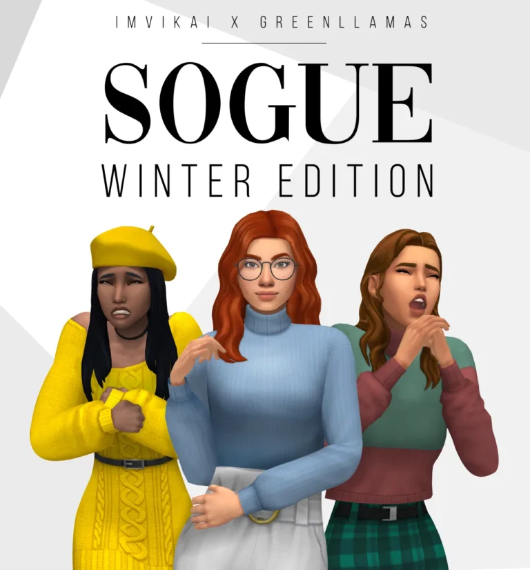 Vista previa de SOGUE WINTER EDITION - IMVIKAI X GREENLLAMAS, crear un sim de imvikai para Los Sims 4.