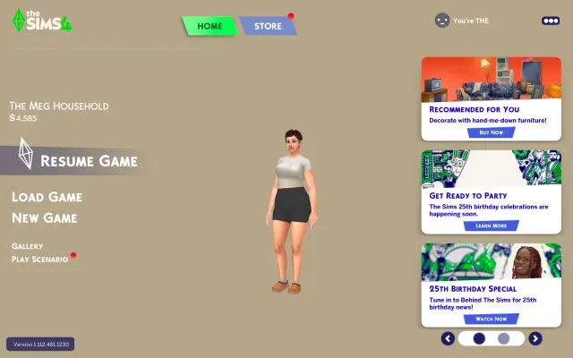 Vista previa de Solid Color Main Menu Overrides, mods de toastie-sim para Los Sims 4.