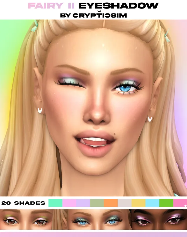 Vista previa de Sombra de ojos fairy ii, maquillaje de crypticsim para Los Sims 4.