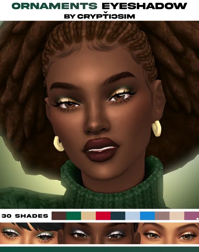 Vista previa de Sombra de ojos ornaments, maquillaje de crypticsim para Los Sims 4.