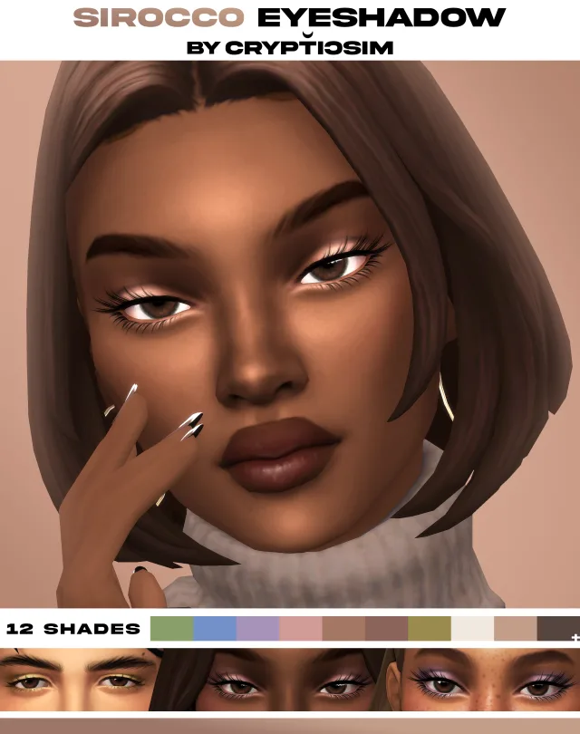 Vista previa de Sombra de ojos sirocco, maquillaje de crypticsim para Los Sims 4.