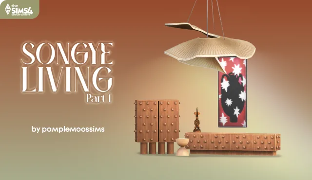 Vista previa de SONGYE living Set part 1, construir y comprar de pamplemoossims para Los Sims 4.