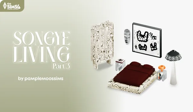 Vista previa de SONGYE living Set part 3, construir y comprar de pamplemoossims para Los Sims 4.