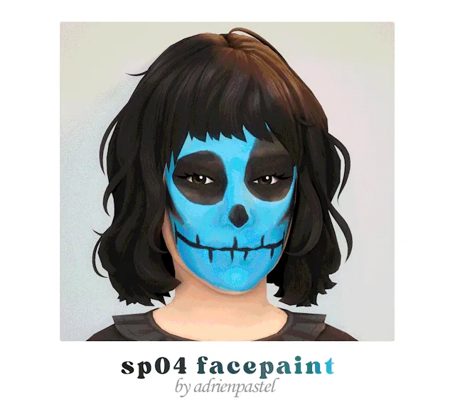 Vista previa de SP04 Skeleton Facepaint (Kids/Toddlers/infantes), contenido personalizado de its-adrienpastel para Los Sims 4.