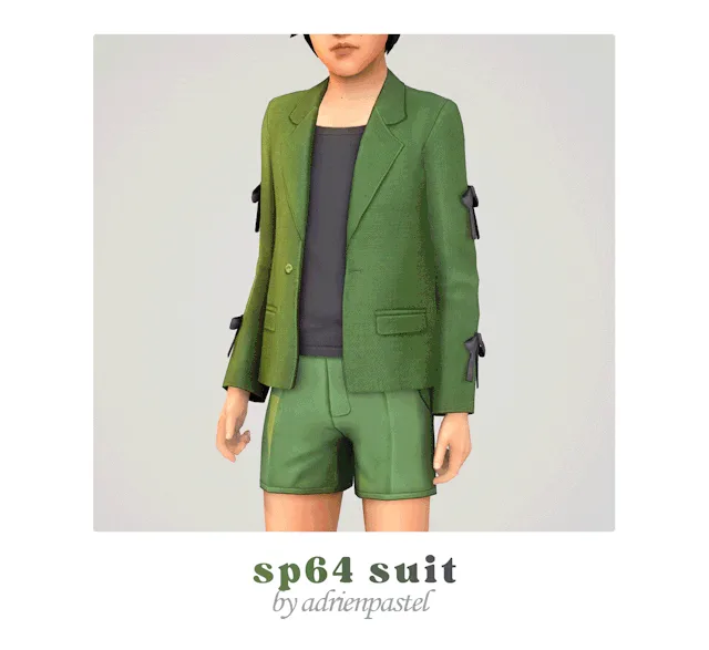 Vista previa de SP64 Blazer & Shorts (Kids), ropa de its-adrienpastel para Los Sims 4.