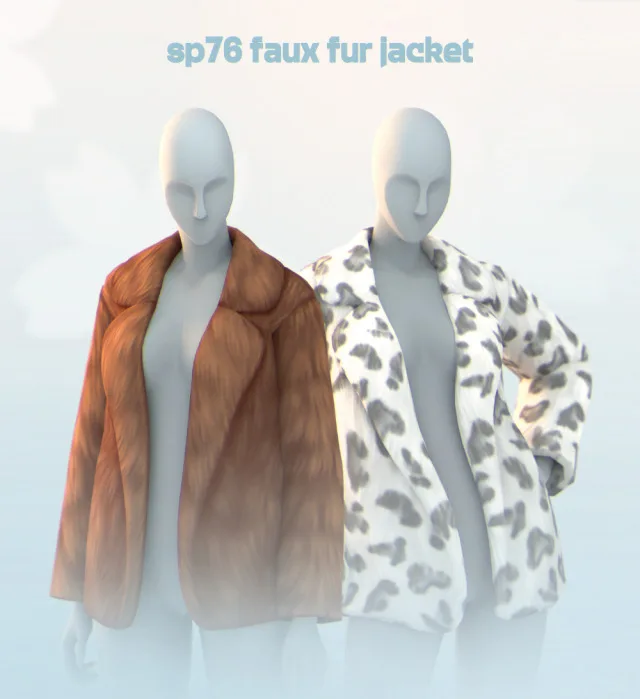 Vista previa de SP76 Fur Jacket, ropa de its-adrienpastel para Los Sims 4.