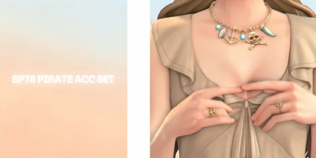 Vista previa de SP78 (Bridgerton's Ball) Pirate Acc Set, contenido personalizado de its-adrienpastel para Los Sims 4.
