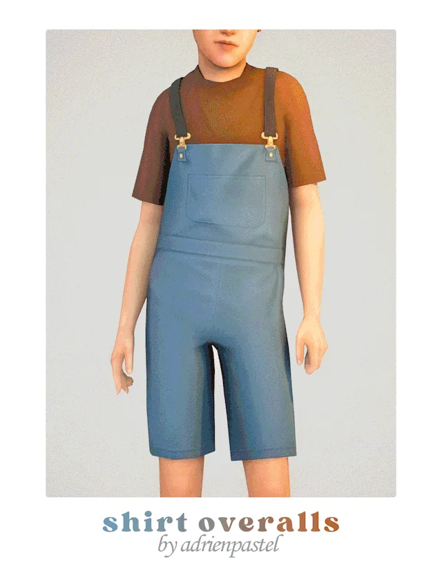 Vista previa de SP81 Shirt Overalls (Kids), ropa de its-adrienpastel para Los Sims 4.