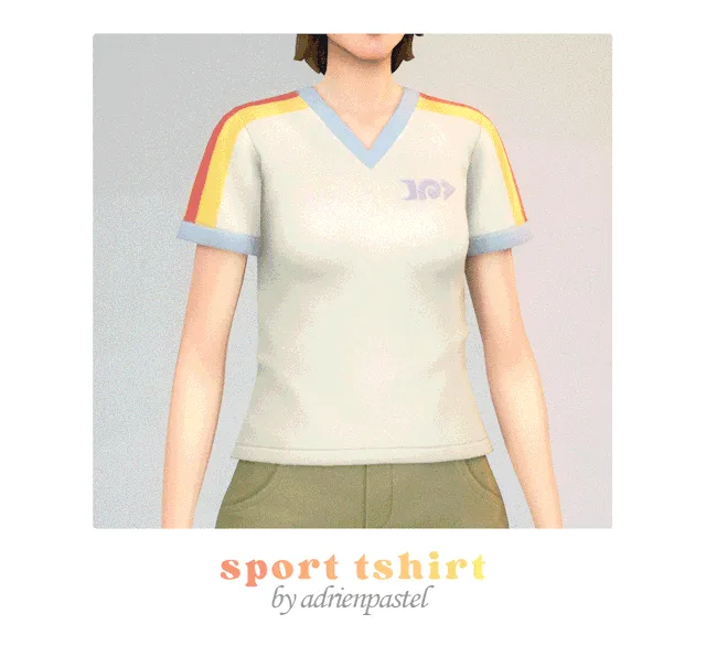 Vista previa de Sport T-Shirt, ropa de its-adrienpastel para Los Sims 4.