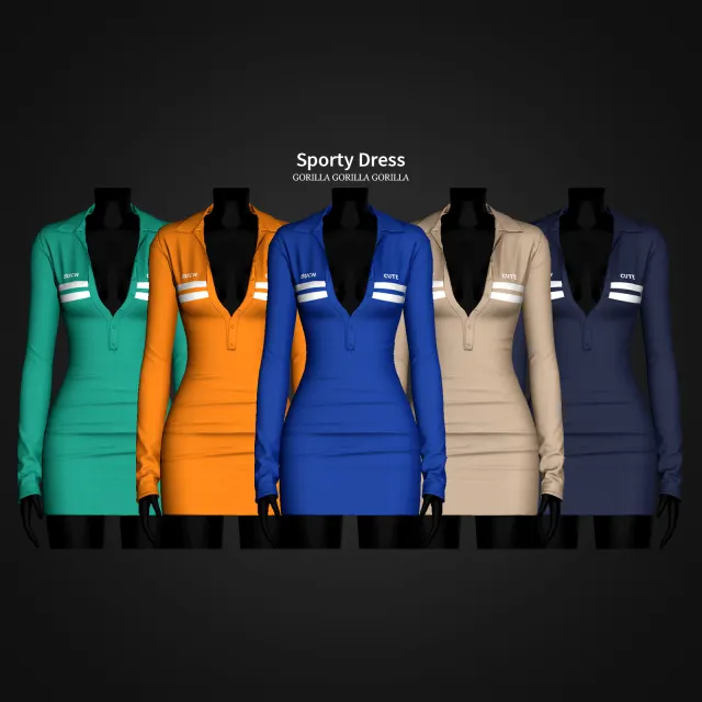 Vista previa de Sporty vestido · Sun Cap, ropa de gorillax3-cc para Los Sims 4.