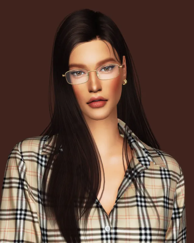 Vista previa de Square Wireframe Glasses, accesorios de gorillax3-cc para Los Sims 4.