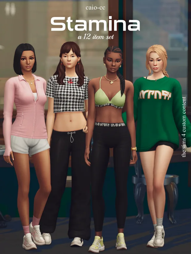 Vista previa de Stamina: A 12 items set, crear un sim de caio-cc para Los Sims 4.