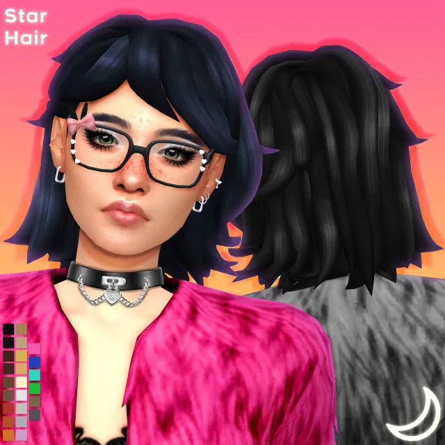 Vista previa de STAR cabello BY IMVIKAI, cabello de imvikai para Los Sims 4.