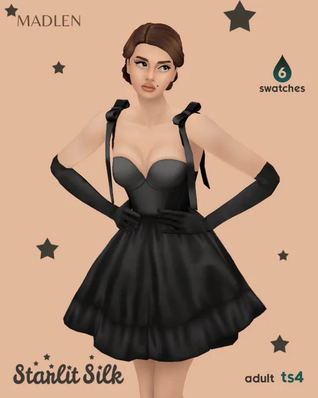 Vista previa de Starlit silk excited to share the starlit silk, ropa de madlensims para Los Sims 4.