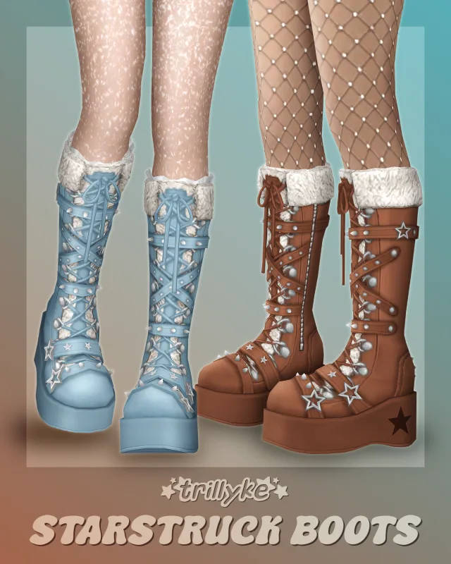 Vista previa de Starstruck Boots, zapatos de trillyke para Los Sims 4.