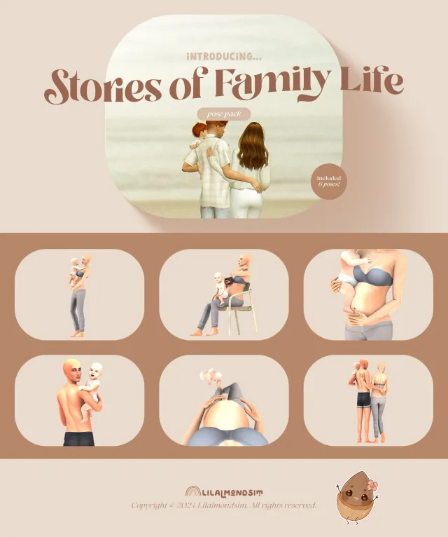 Vista previa de Stories of Family Life — 𝒑𝒐𝒔𝒆 𝒑𝒂𝒄𝒌 𝒘𝒊𝒕𝒉 𝒊𝒏𝒇𝒂𝒏𝒕𝒔!, poses de lilalmondsim para Los Sims 4.