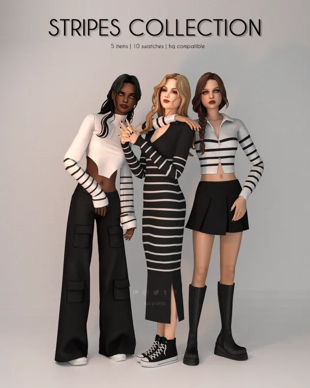 Vista previa de Stripes colección - Complete, crear un sim de luxysims para Los Sims 4.