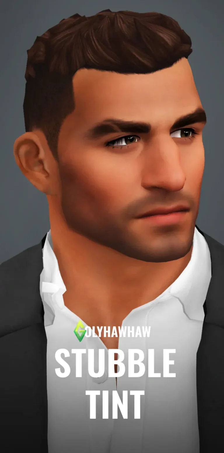 Vista previa de STUBBLE TINT, cabello de golyhawhaw para Los Sims 4.