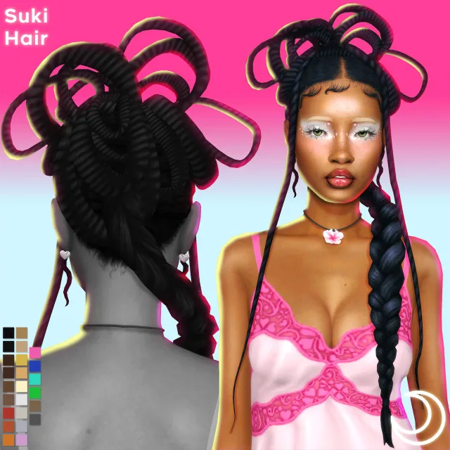 Vista previa de SUKI cabello BY IMVIKAI, cabello de imvikai para Los Sims 4.