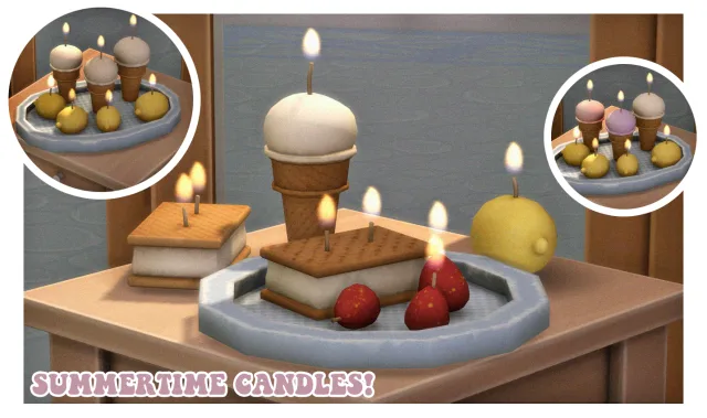 Vista previa de Summertime Candles[a freebie], construir y comprar de tamsiecc para Los Sims 4.