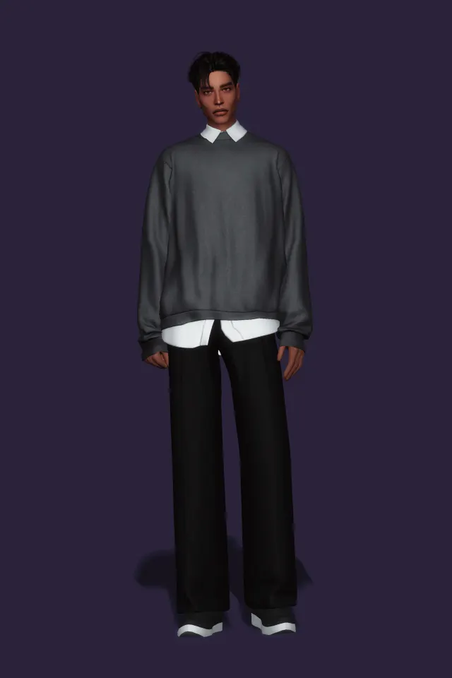 Vista previa de Sweatshirt w Shirt, ropa de gorillax3-cc para Los Sims 4.