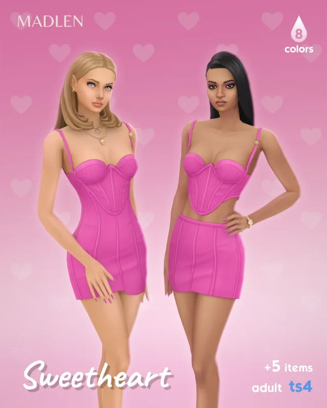 Vista previa de Sweetheart set for a date night thats, ropa de madlensims para Los Sims 4.