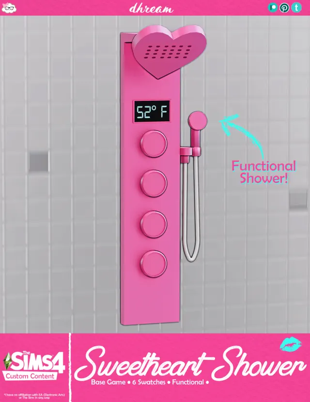 Vista previa de Sweetheart Shower, maquillaje de dhreamcc para Los Sims 4.