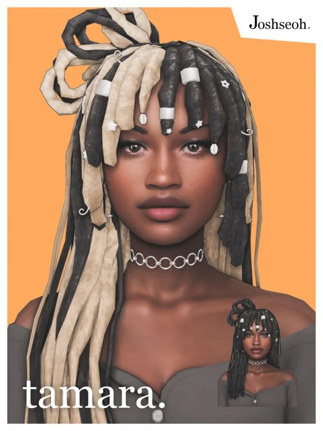 Vista previa de Tamara cabello & Overlay (cabello Commissions), cabello de joshseoh para Los Sims 4.