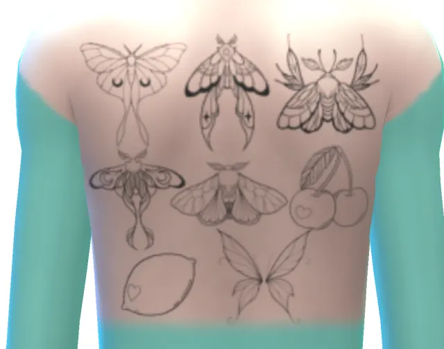 Vista previa de Tattoo Stamps: Living Nature, detalles de piel de toastie-sim para Los Sims 4.
