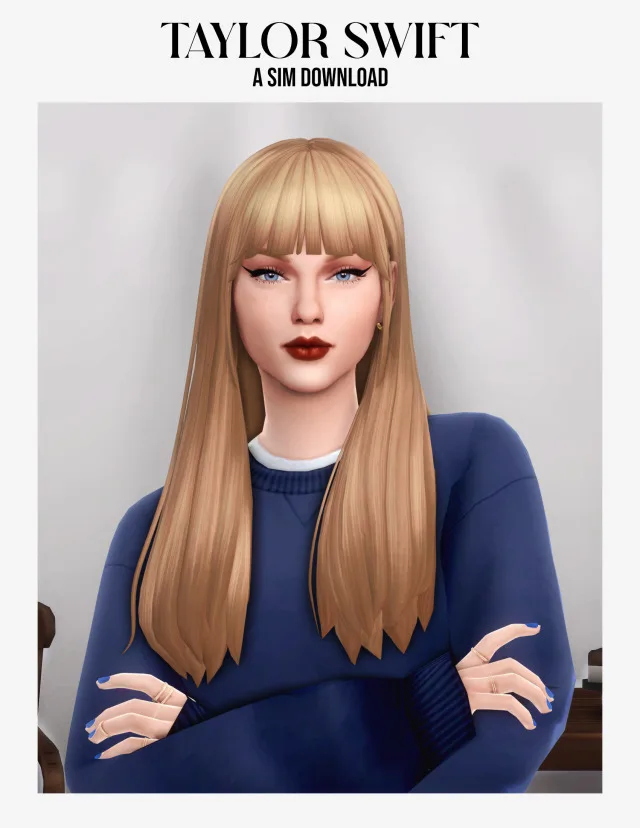 Vista previa de Taylor swift sim, crear un sim de arethabee para Los Sims 4.